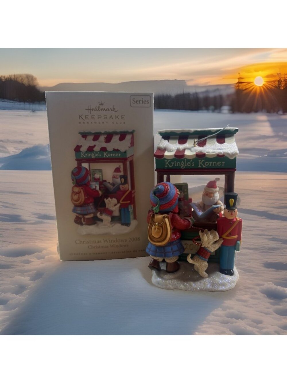 HALLMARK Keepsake 2008 CHRISTMAS WINDOWS SERIES ORNAMENT X-mas In box